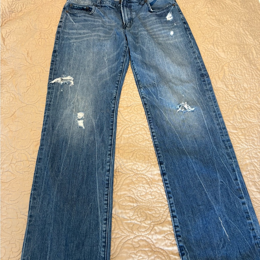 Aeropostale Distressed Straight Blue Denim